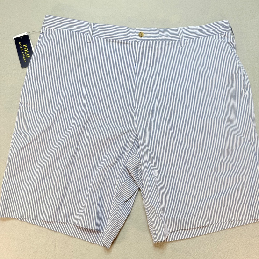 Polo Ralph Lauren Stretch Classic‎ Fit Blue/White Striped Shorts Size 40, NWT